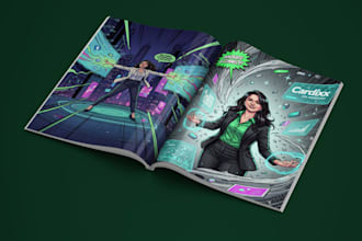 do manga and anime comic book design illustration, comic book cover design