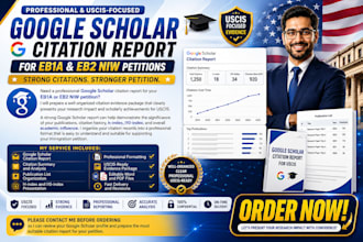 prepare google scholar citation report for uscis eb1a eb2 niw