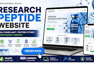 design research peptide website fda compliant peptide store supplement website