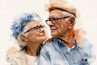 paint a memorial watercolor portrait for your loved ones gift