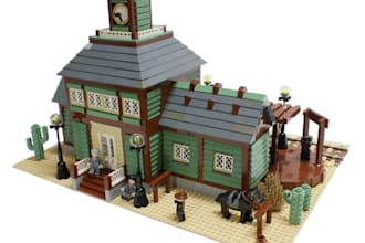 design custom lego moc lego house model lego display with bricklink studio file