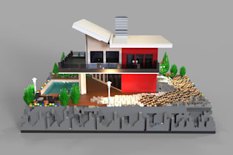 design custom brick built model lego moc design lego house car toy in bricklink