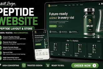 design or redesign peptide website, peptide store on shopify or wordpress