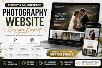 design a pixieset photography website, squarespace portfolio website