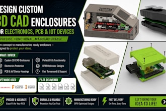 design custom 3d cad enclosures for electronics, pcb and iot devices