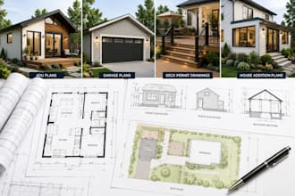 design adu, garage, deck permit drawings, autocad, house plans, and floor plans