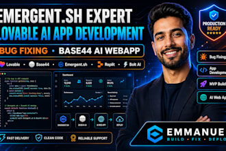 emergent sh expert lovable ai app development app bug fixing base44 ai webapp