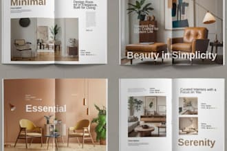 design catalog, lookbook or brochure for fashion real estate, furniture product