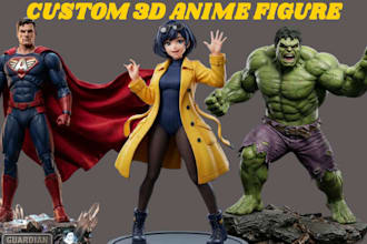 sculpt custom 3d anime figure action figure, figurine toy diorama for printing