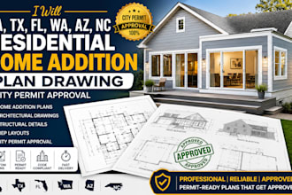 ca tx fl wa az nc residential home addition plan drawing city permit approval