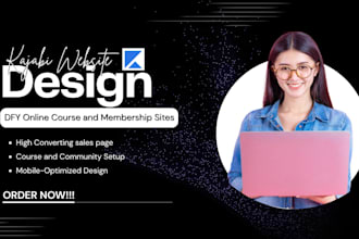 create high converting kajabi online course membership site and coaching program