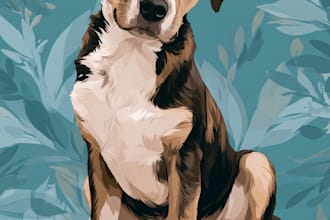 draw disney pets portrait illustration in disney