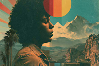 create a vintage retro modern album cover art music cover