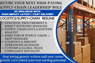 write supply chain logistics and manufacturing executive resume ats