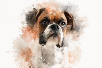 paint dog, cats, whatever pet portrait with watercolor