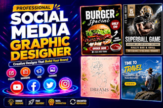 design eye catching social media posts, ads, banners and covers