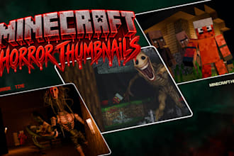 create cinematic terror minecraft thumbnails in blender