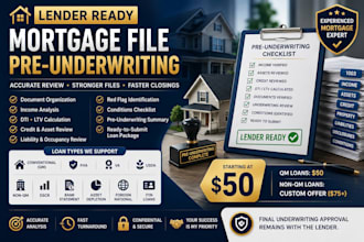 prepare, review and pre underwrite US qm and nonqm loan