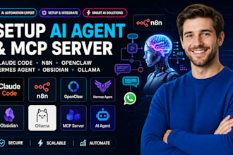 setup claude code ai agent mcp server n8n obsidian openclaw hermes agent ollama
