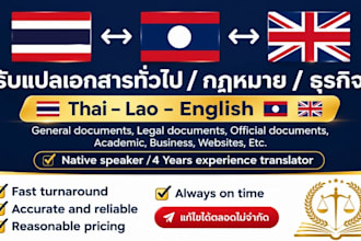professionally translate english thai lao business