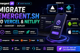 build fix your emergent sh app, deploy to vercel netlify and connect to supabase