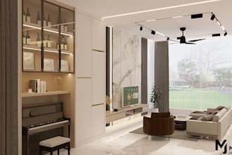 design modern living room interior with realistic 3d rendering