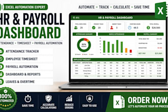 build automated employee timesheet payroll attendance dashboard in excel