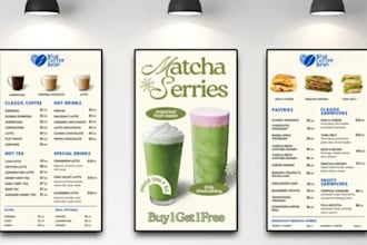 design unique digital menu board restaurant price list food flyer menu design
