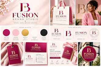 create modern brand identity with logo, brand board, and brand guidelines