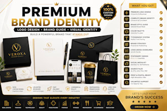 create modern brand identity with logo, brand board, and brand guidelines