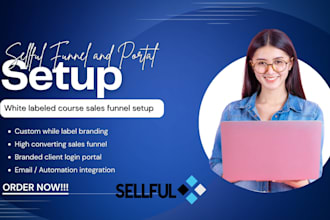 build sellful platform with course sales funnel white label and client portal