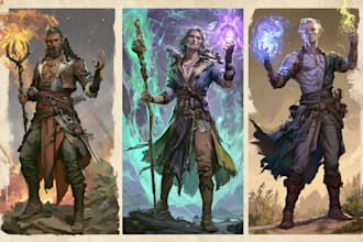 draw amazing fantasy stained glass art for your character