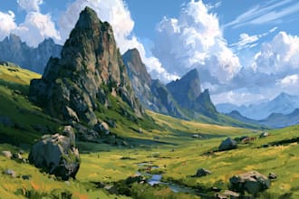 paint landscape in oil painting