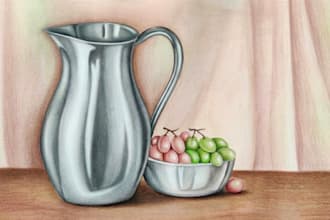 draw detailed handmade still life and object illustrations