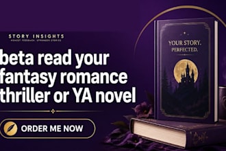 beta read your fantasy romance thriller or ya novel