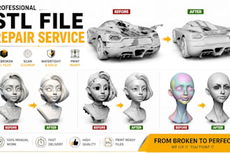 fix stl file repair, repair mesh, clean 3d scan, 3d print