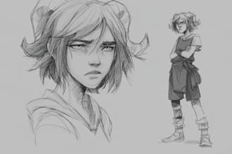sketch fantasy character concept art