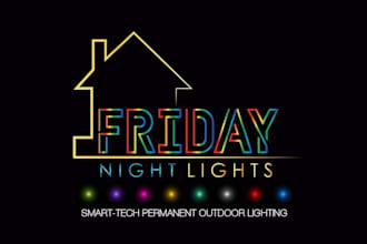design permanent outdoor holiday lights logo