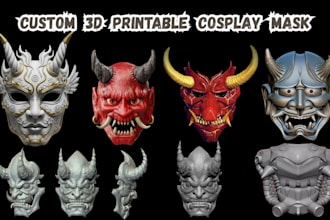 3d cosplay mask, armor 3d mask stl file printable mask 3d mask model for print