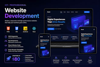 build a responsive HTML CSS java script website with modern UI