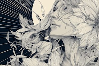 create super artistic line art illustration