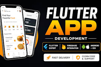 build custom flutter app for android ios with firebase backend