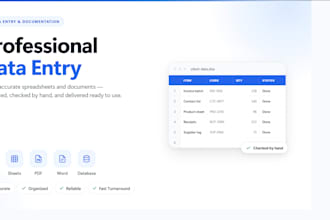 accurate data entry, excel, google sheets, and admin tasks