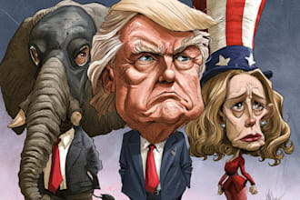 stunning digital political cartoon for political cartoon