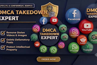 do dmca takedown to remove harassing posts, defamatory content, and fake profile