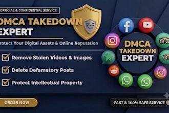 do dmca takedown to remove harassing posts, defamatory content, and fake profile