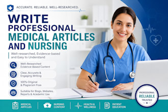 write professional medical articles and nursing