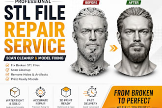 repair stl file, custom file modification 3d printing