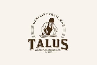 make swanky trademark logo for talus wood furnishings co