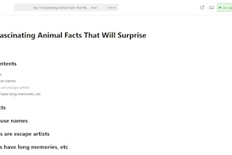 write and publish SEO optimized animal facts blog posts on wordpress